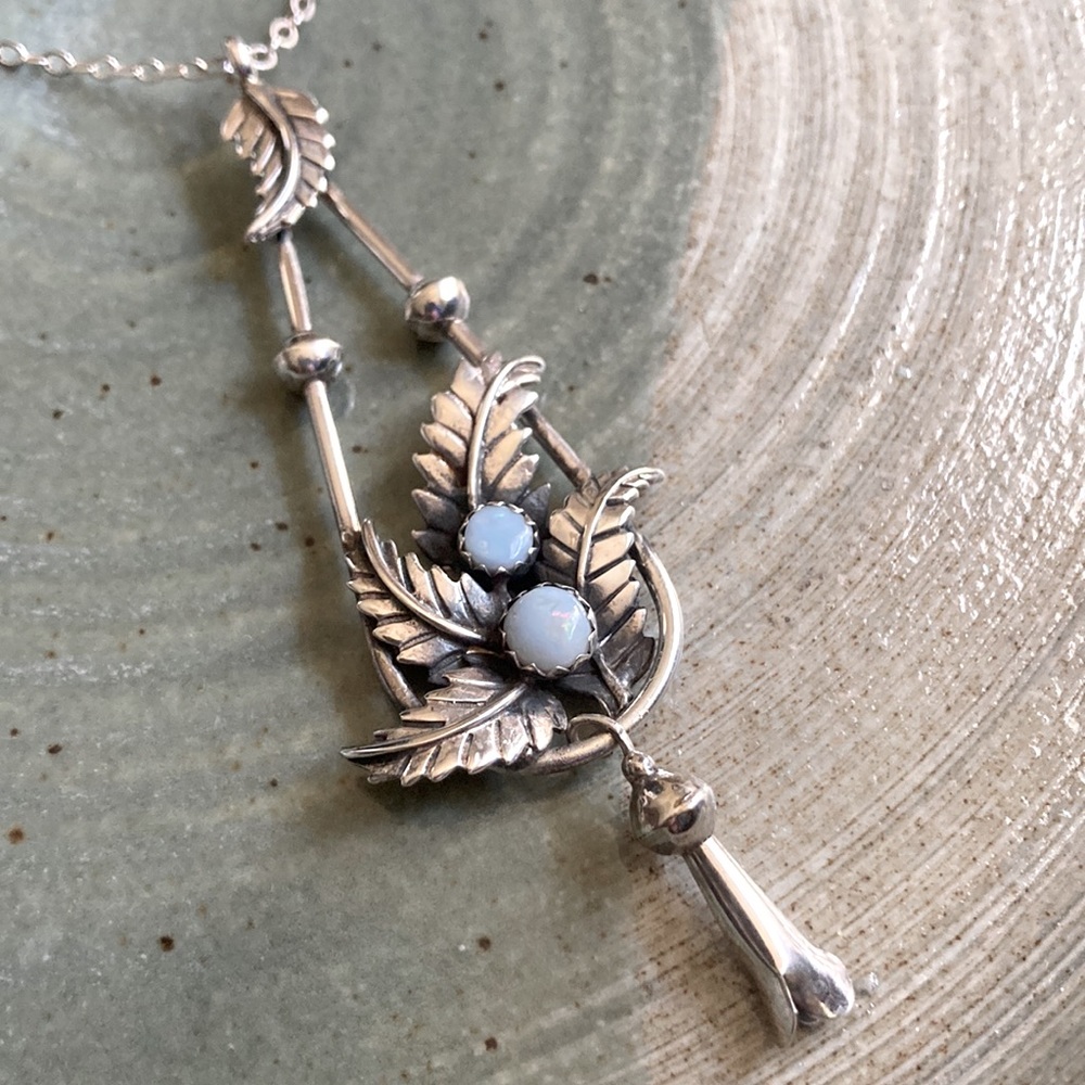 Jerry Roan Original Handmade Sterling and Genuine Opal Pendant (rare find)